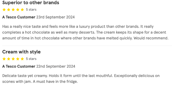 Tesco President creme reviews